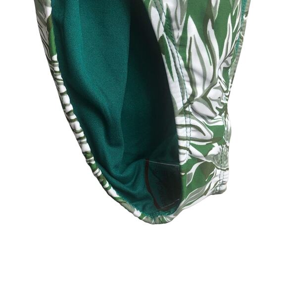 VIGOSS Green Palm Tree One Piece Swimsuit Cut Out Open Back Slimming Large - Picture 6 of 9